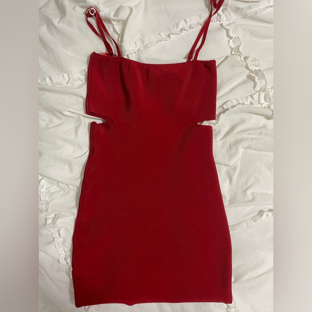 Red Dress with side slit details